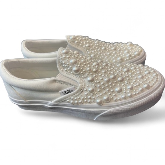 Mixed Pearls Classic Slip On Vans All Sizes New With Box - Picture 2 of 5